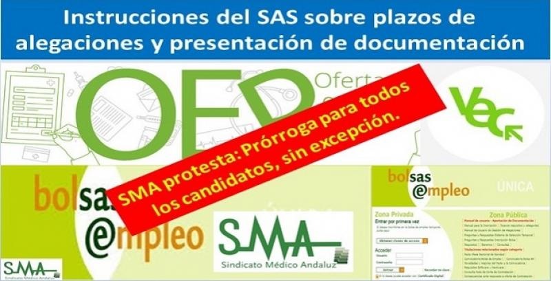 Servicio Andaluz de Salud para la prórroga de plazos administrativos de todos los candidatos, sin excepción SMAPROTES